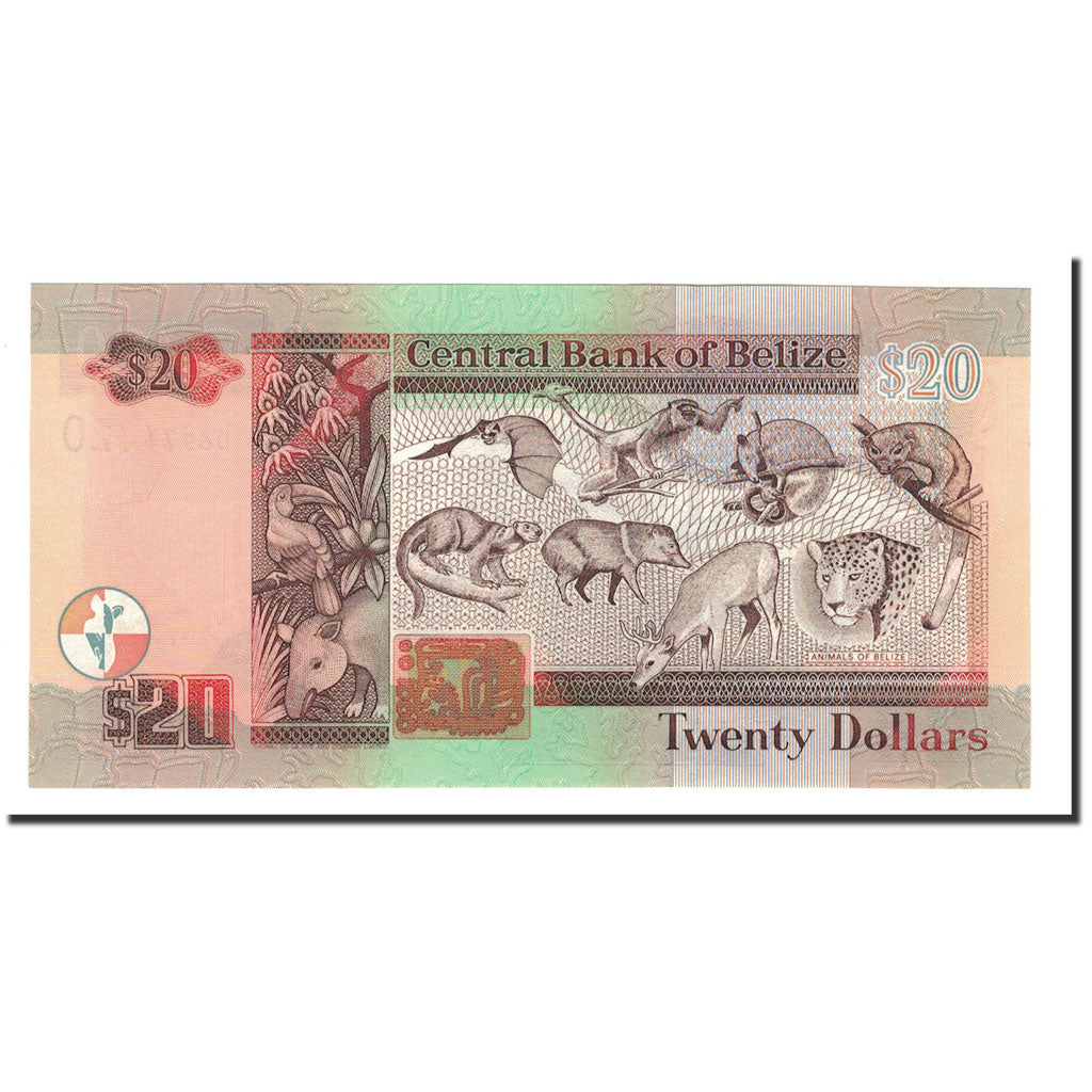 Banknote, Belize, 20 Dollars, 2005, 2005-01-01, KM:69b, UNC(65-70)