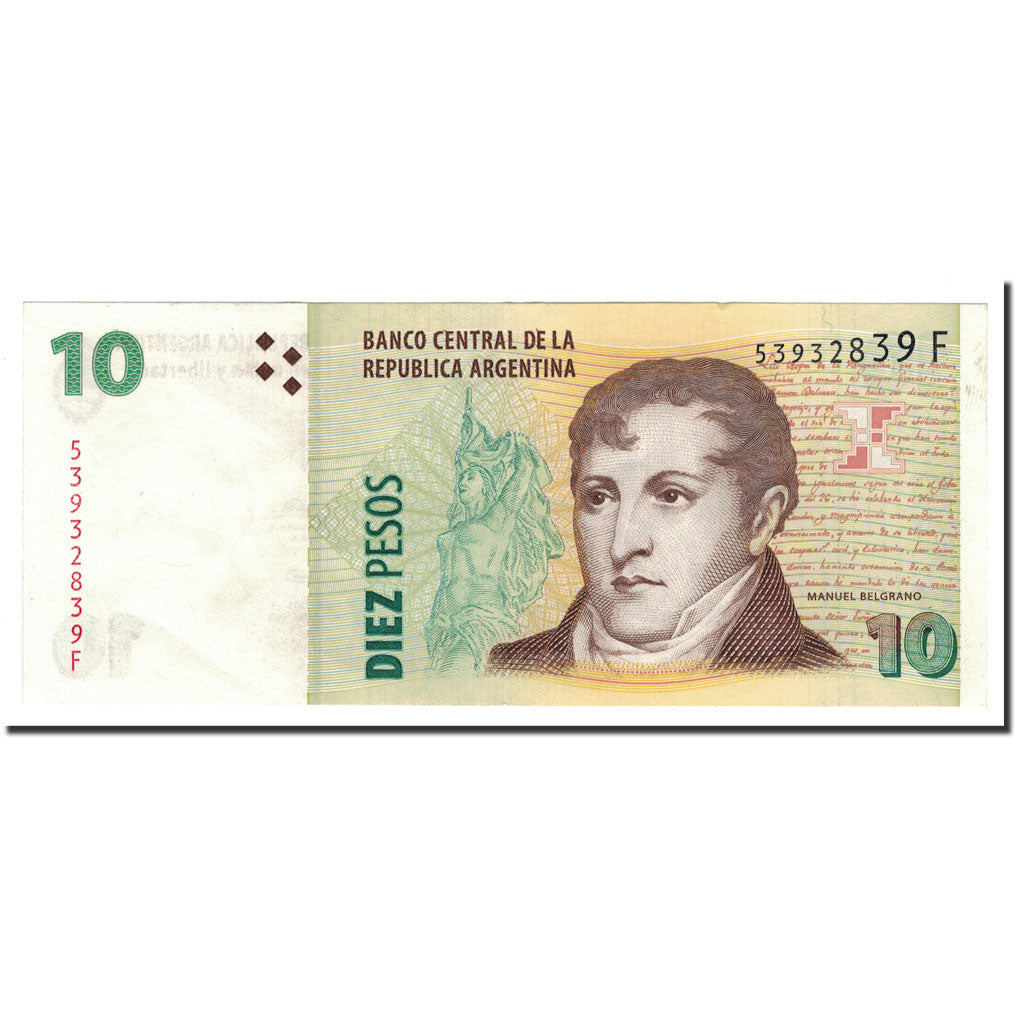 Banknote, Argentina, 10 Pesos, Undated (1998-2003), KM:348, UNC(65-70)