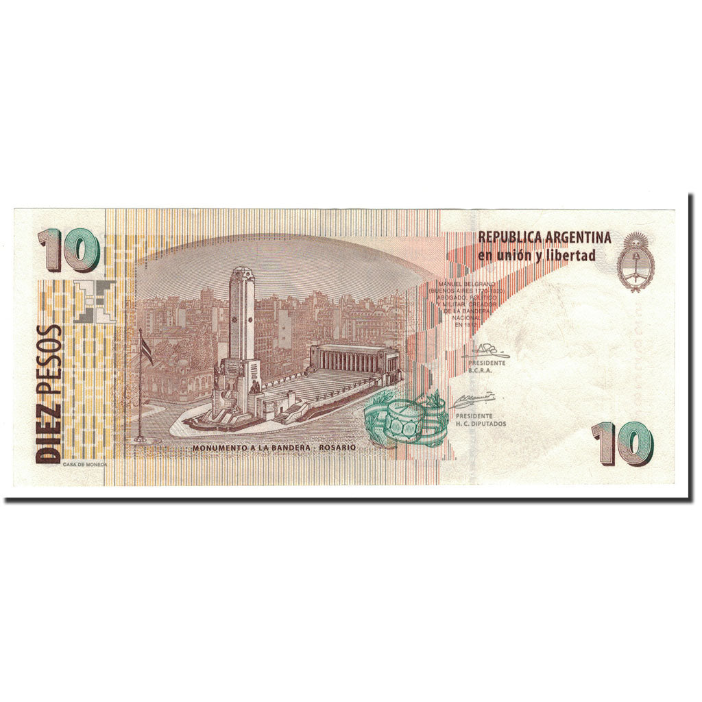 Banknote, Argentina, 10 Pesos, Undated (1998-2003), KM:348, UNC(65-70)