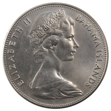 BAHAMAS, 5 Dollars, 1970, KM #10, MS(60-62), Silver, 45, 42.12