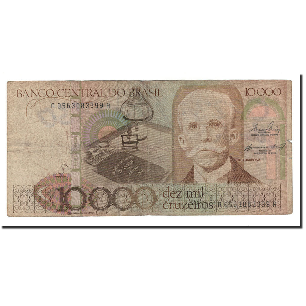 Banconote, Brasile, 10,000 Cruzeiros, undated (1984-85), KM:203a, B+