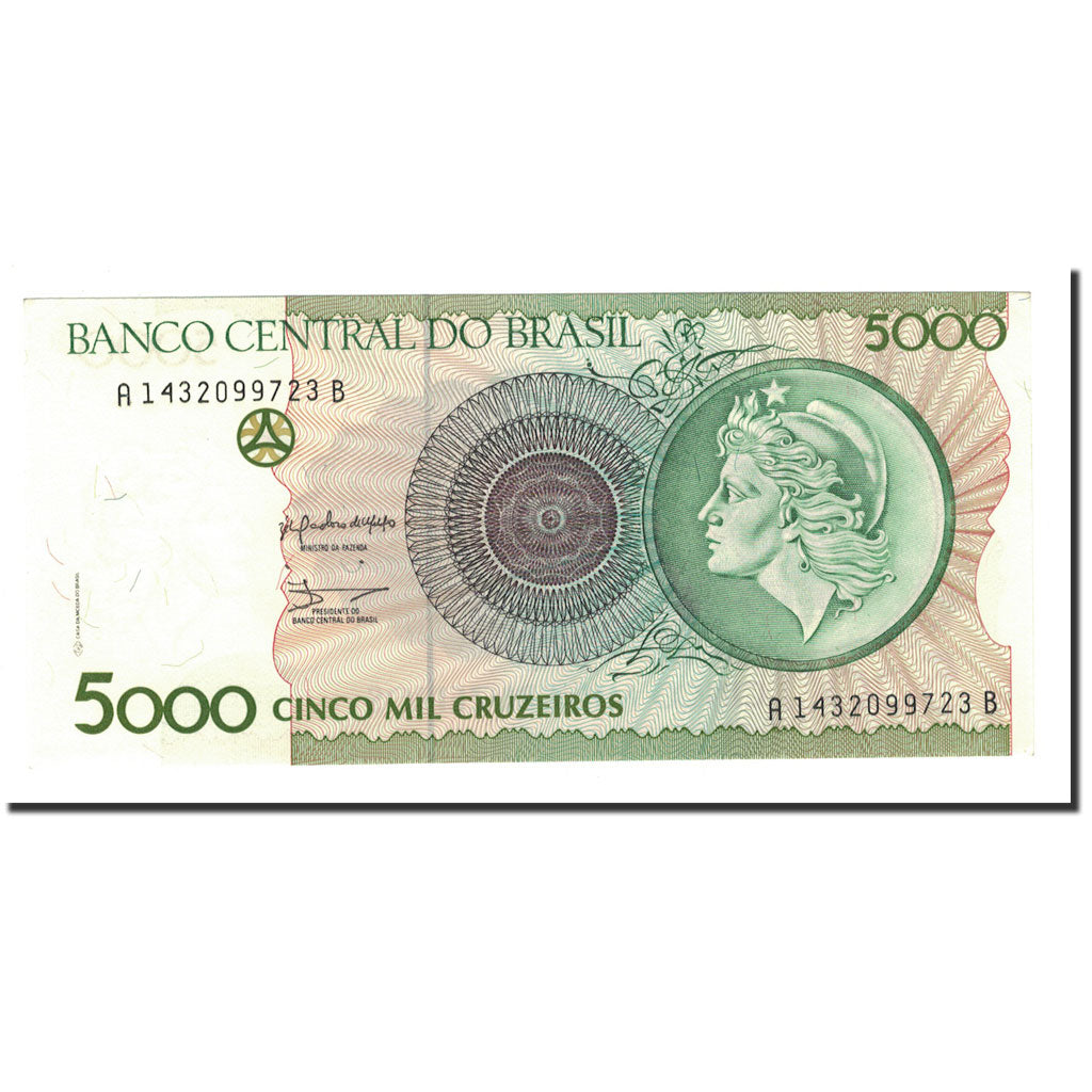 Banknote, Brazil, 5000 Cruzeiros, 1990, KM:227, UNC(65-70)