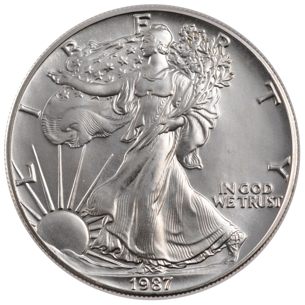 UNITED STATES, Dollar, 1987, U.S. Mint, KM #273, MS(60-62), Silver, 40.6, 31.10