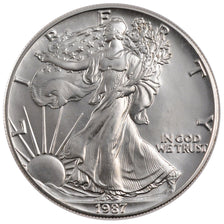 UNITED STATES, Dollar, 1987, U.S. Mint, KM #273, MS(60-62), Silver, 40.6, 31.10