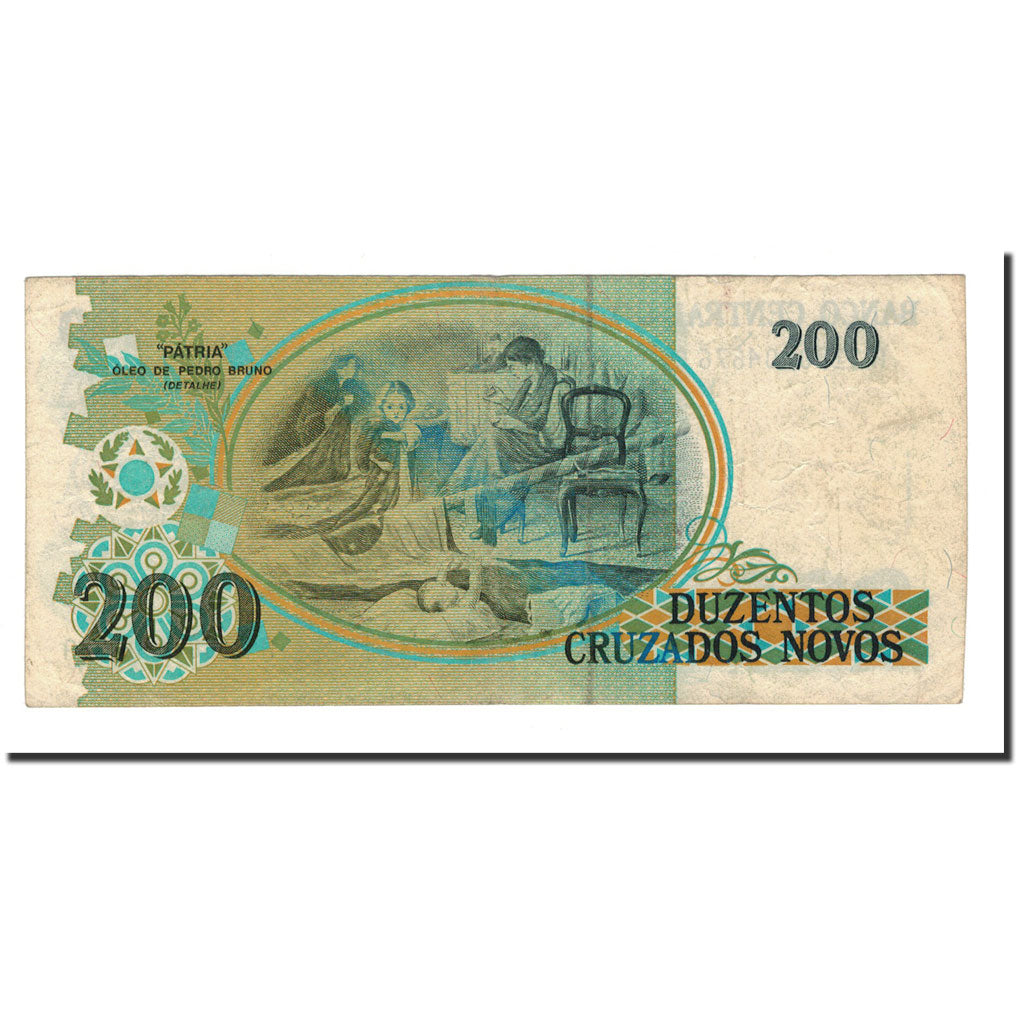 Geldschein, Brasilien, 200 Cruzeiros on 200 Cruzados Novos, 1990, KM:225b, SS