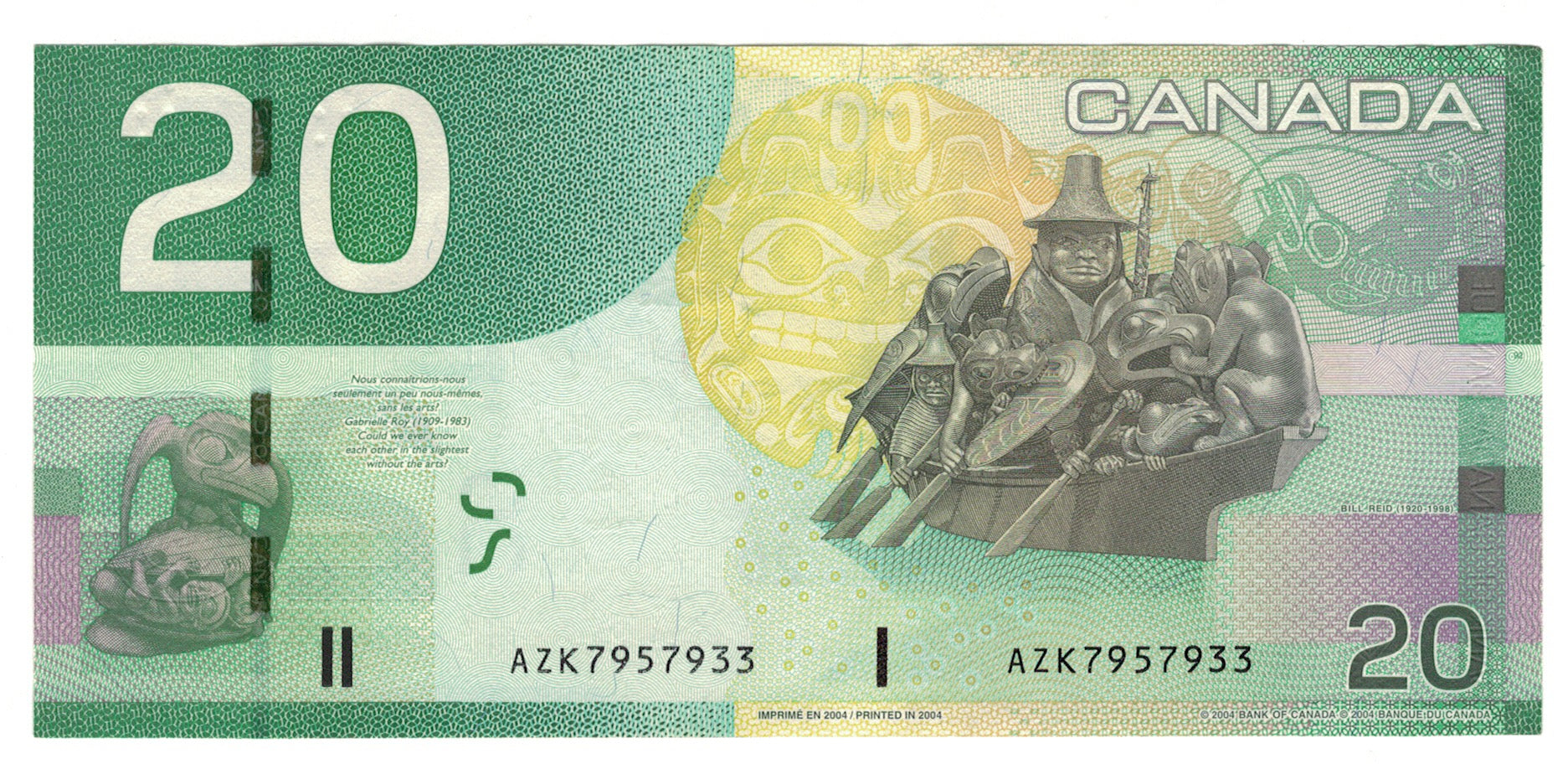 Geldschein, Kanada, 20 Dollars, 2004, KM:103a, UNZ-