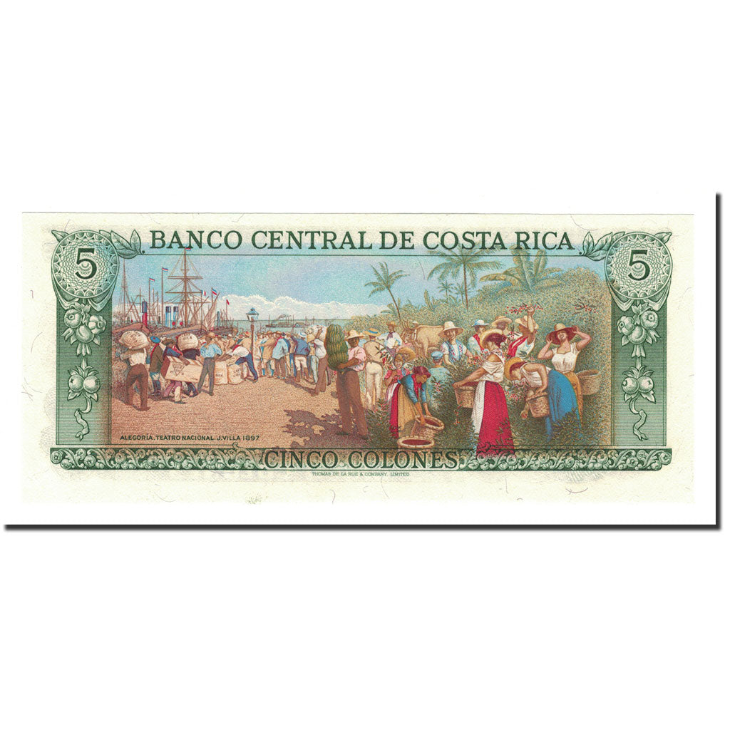 Banknote, Costa Rica, 5 Colones, 1968-92, 1992-01-15, KM:236e, UNC(65-70)