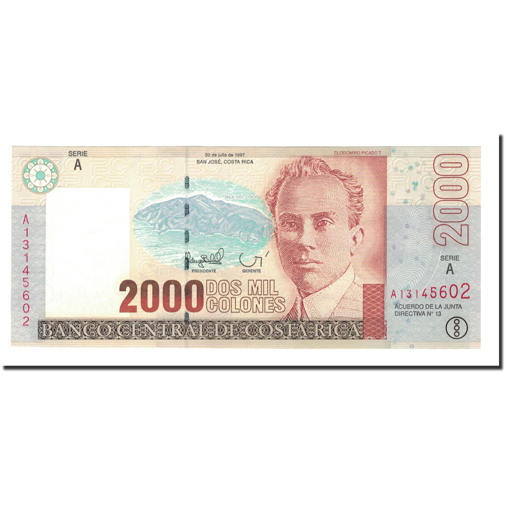 Biljet, Costa Rica, 2000 Colones, 1998, 1997-07-30, KM:265a, NIEUW