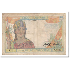 Banknote, FRENCH INDO-CHINA, 5 Piastres, 1932-1939, KM:55c, VF(20-25)