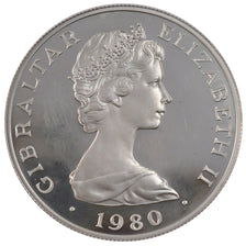 GIBRALTAR, Crown, 1980, British Royal Mint, KM #12a, MS(60-62), Silver, 38.8,...
