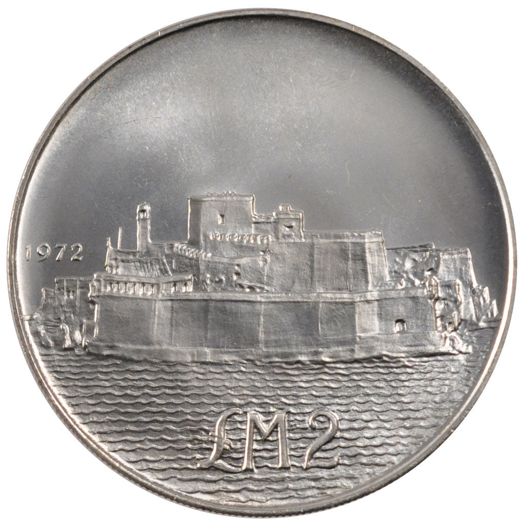 Moneta, Malta, 2 Pounds, 1972, SPL, Argento, KM:14