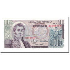 Banknot, Colombia, 10 Pesos Oro, 1963-80, 1980-08-07, KM:407h, UNC(65-70)