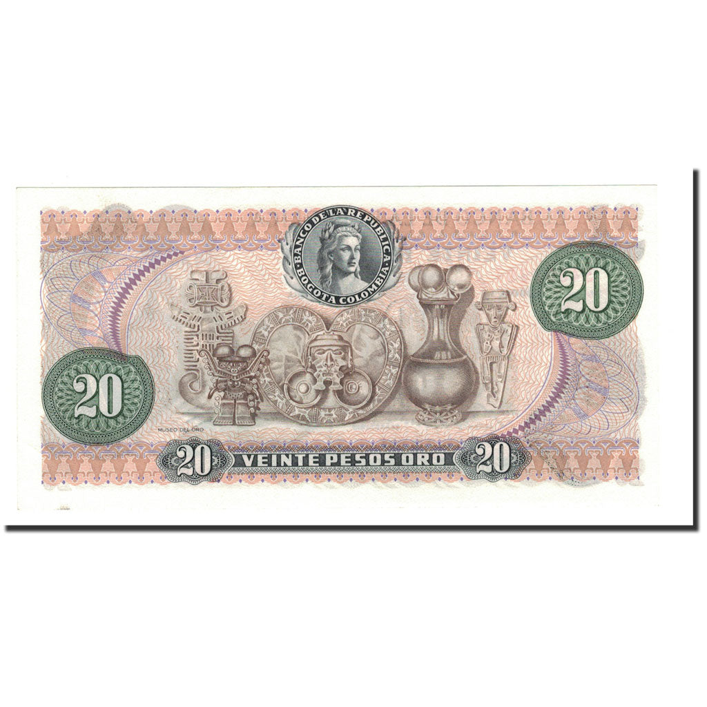 Geldschein, Kolumbien, 20 Pesos Oro, 1966-83, 1983-01-01, KM:409d, UNZ