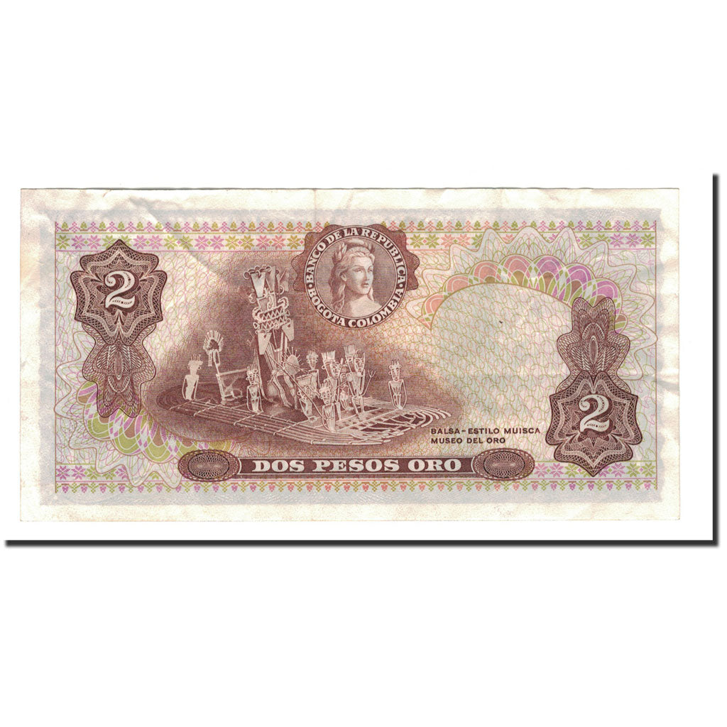 Banknote, Colombia, 2 Pesos Oro, 1972-77, 1977-07-20, KM:413b, EF(40-45)