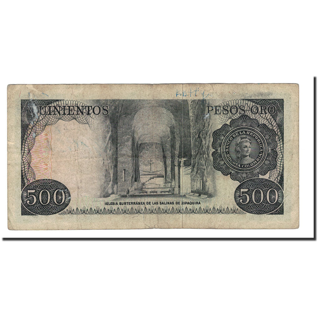 Banknote, Colombia, 500 Pesos Oro, 1977, 1977-07-20, KM:420a, VF(20-25)