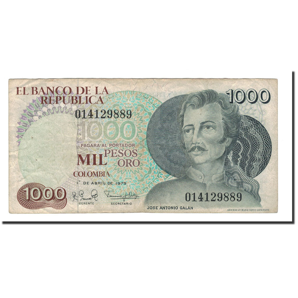 Billete, 1000 Pesos Oro, 1979, Colombia, 1979-04-01, KM:421a, BC