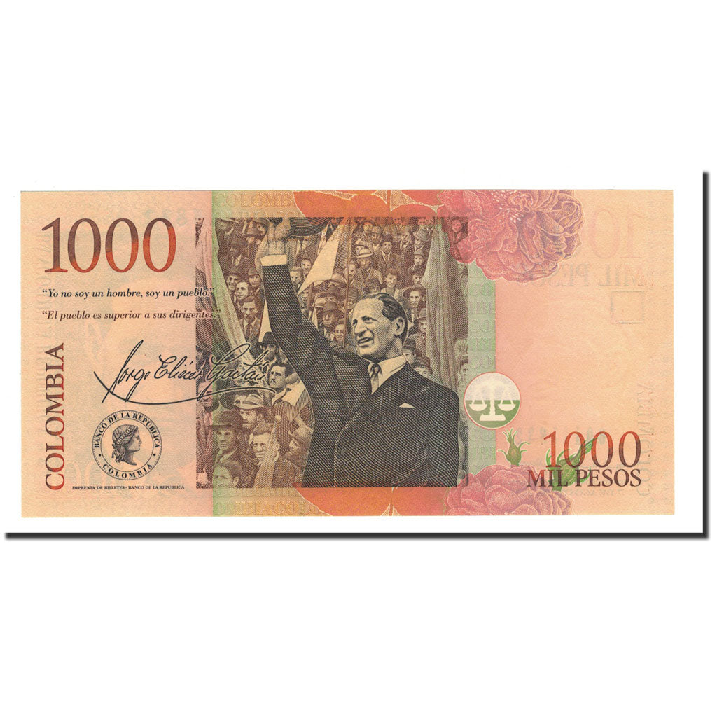 Banknote, Colombia, 1000 Pesos, 2001-2005, 2001-08-07, KM:450a, UNC(65-70)