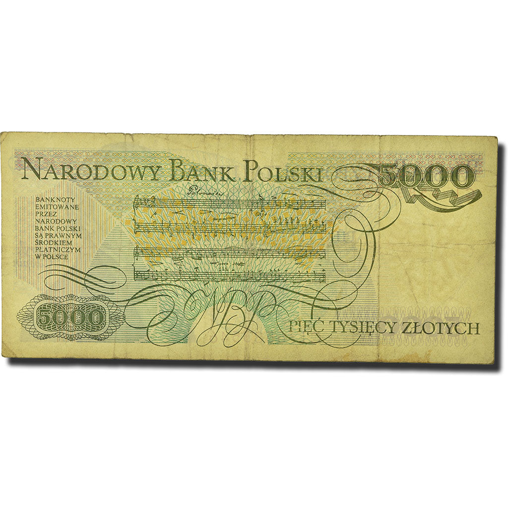 Banknote, Poland, 5000 Zlotych, 1982-1988, 1982-06-01, KM:150a, VF(20-25)