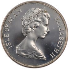 Monnaie, Isle of Man, Elizabeth II, 25 Pence, 1975, Pobjoy Mint, FDC, Argent