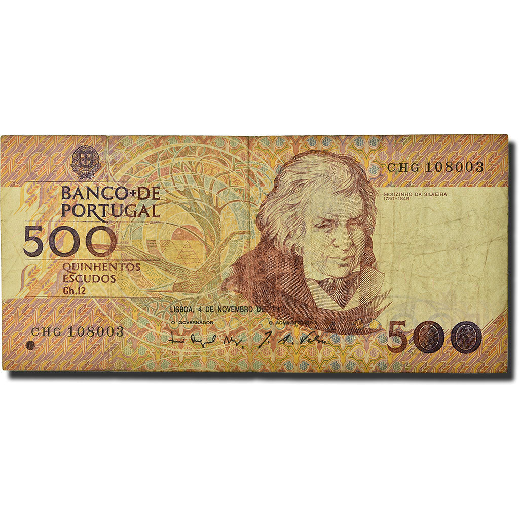 Banknote, Portugal, 500 Escudos, 1987-94, 1993-11-04, KM:180f, VG(8-10)
