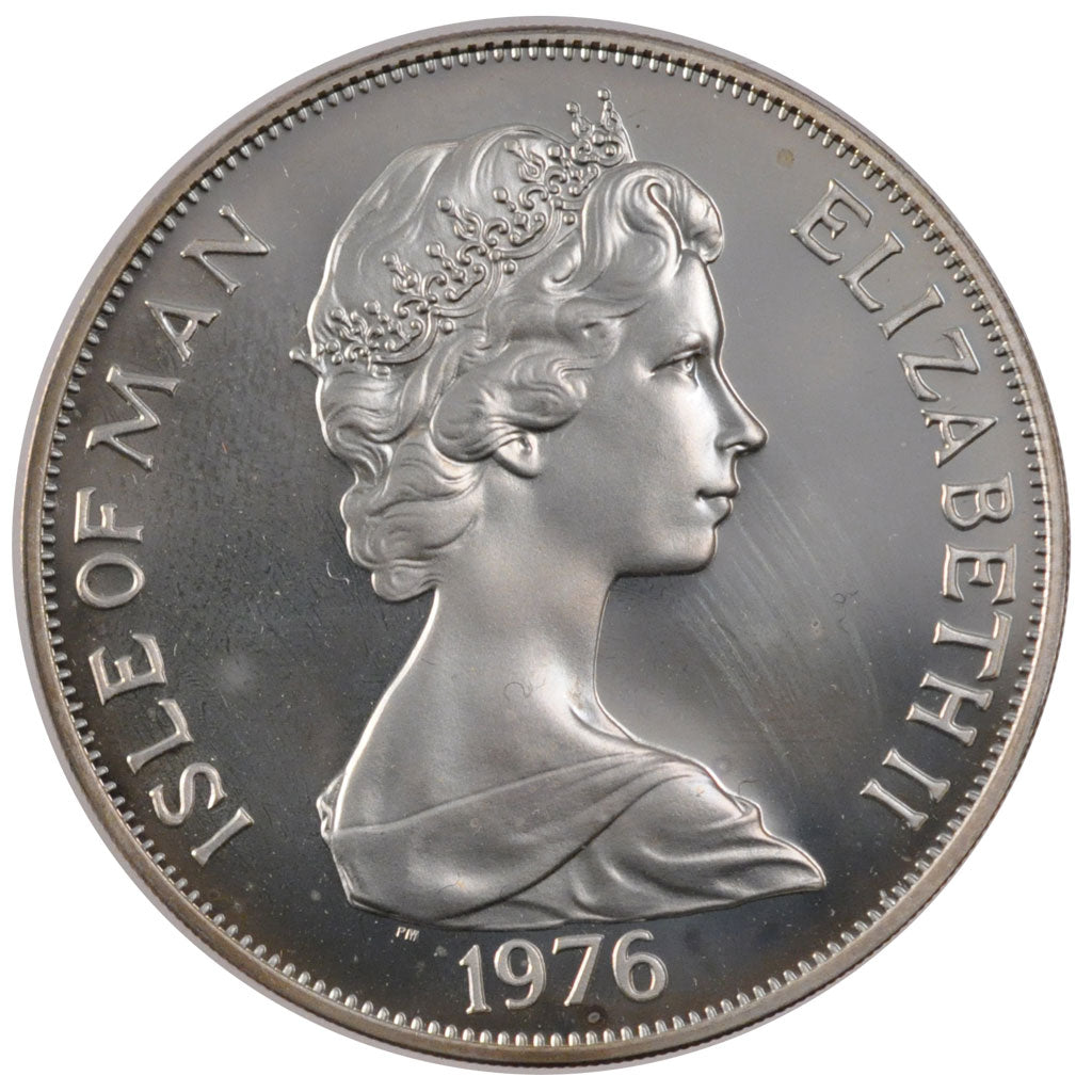 ISLE OF MAN, Crown, 1976, Pobjoy Mint, KM #37a, MS(65-70), Silver, 38.5, 28.28