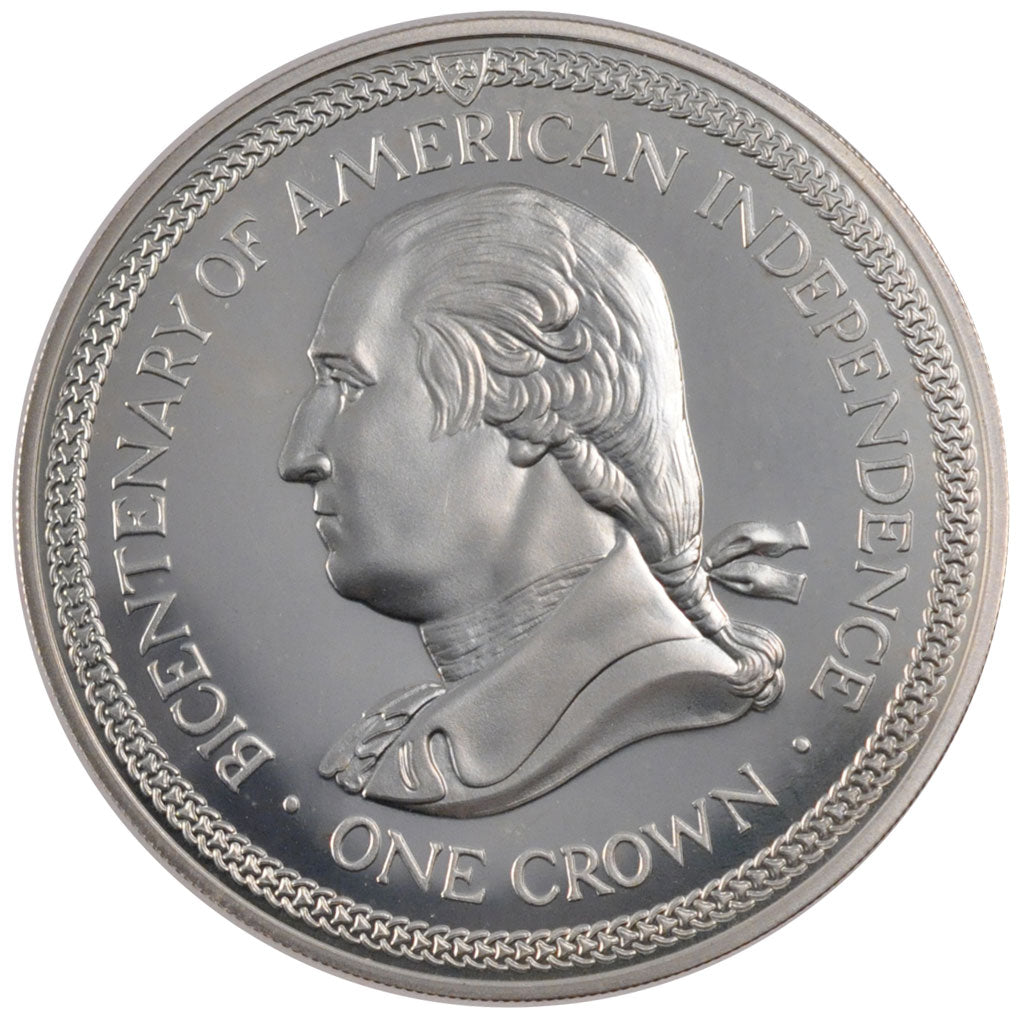 ISLE OF MAN, Crown, 1976, Pobjoy Mint, KM #37a, MS(65-70), Silver, 38.5, 28.28