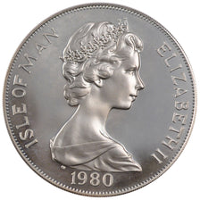 Munten, Eiland Man, Elizabeth II, Crown, 1980, Pobjoy Mint, FDC, Zilver, KM:65a