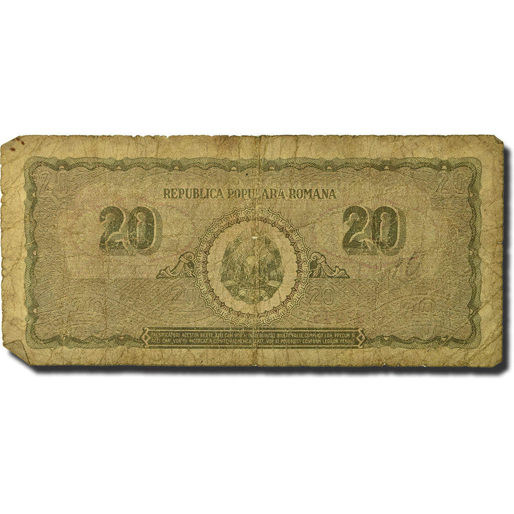 Banknote, Romania, 20 Lei, 1950, 1950-06-15, KM:84a, VG(8-10)