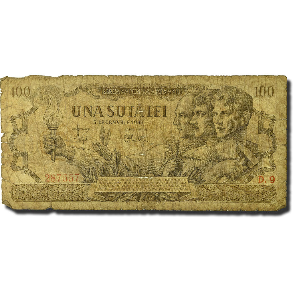 Banknote, Romania, 100 Lei, 1947, 1947-12-05, KM:67a, VG(8-10)