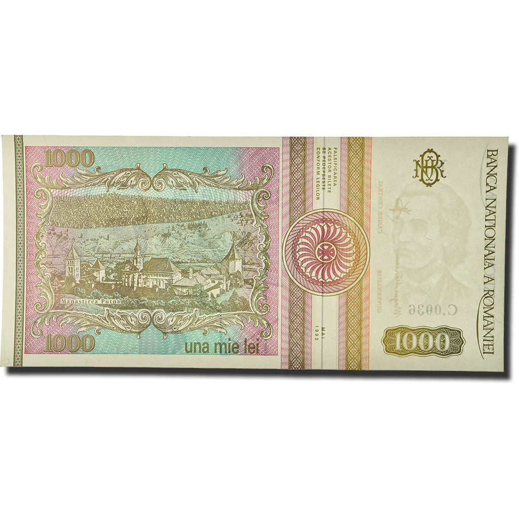 Banknote, Romania, 1000 Lei, 1993, Mai 1993, KM:102, UNC(64)