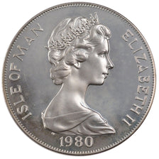 ISLE OF MAN, Crown, 1980, Pobjoy Mint, KM #65a, MS(65-70), Silver, 38.5, 28.28