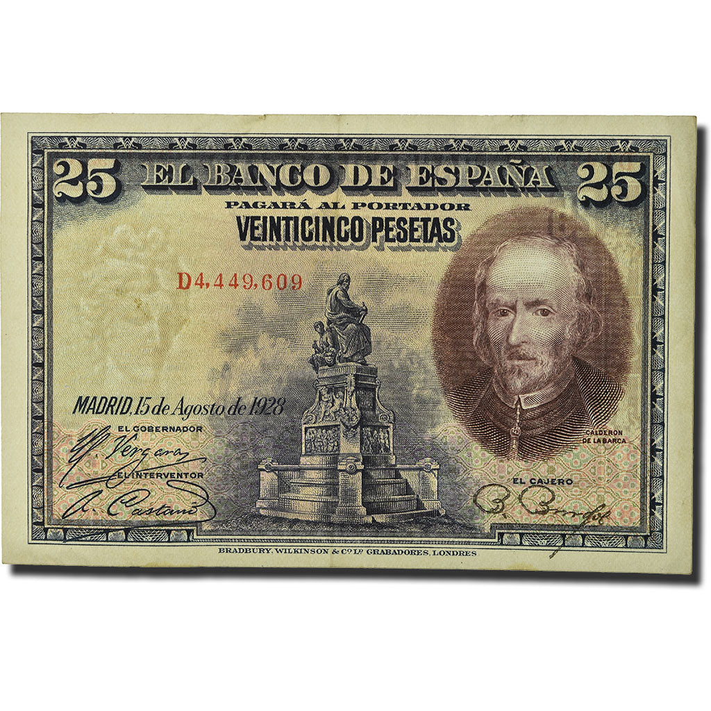 Geldschein, Spanien, 25 Pesetas, 1928, 1928-08-15, KM:74a, SS