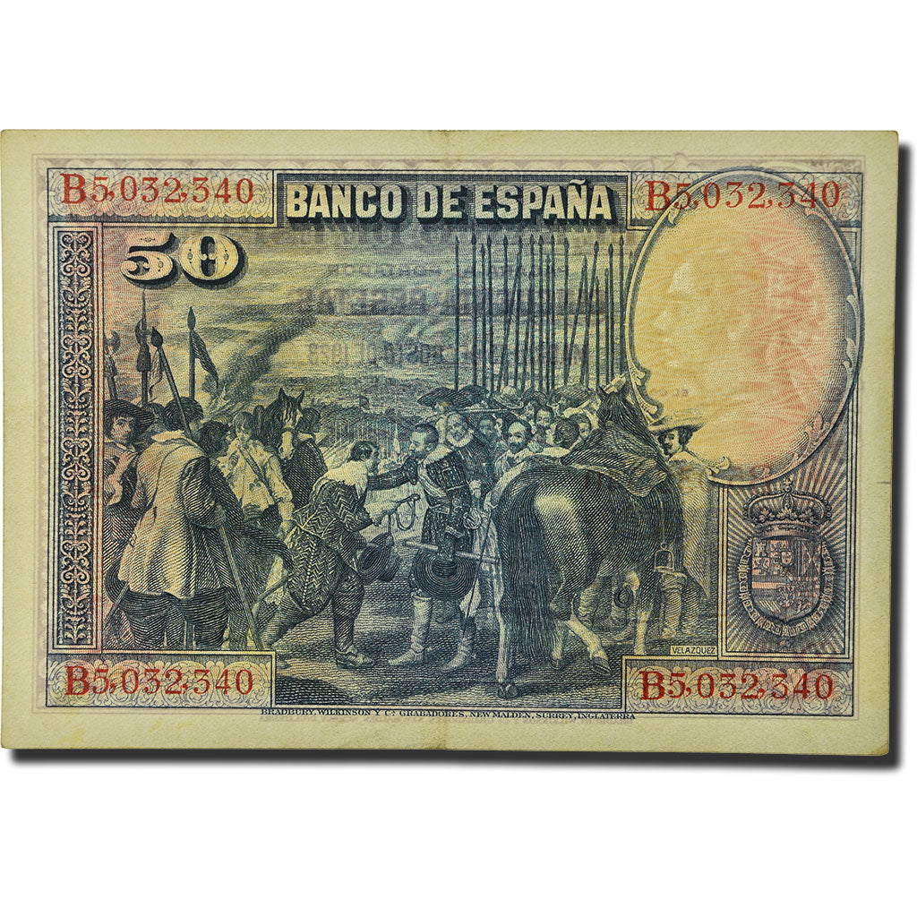 Banknote, Spain, 50 Pesetas, 1928, 1928-08-15, KM:75a, EF(40-45)