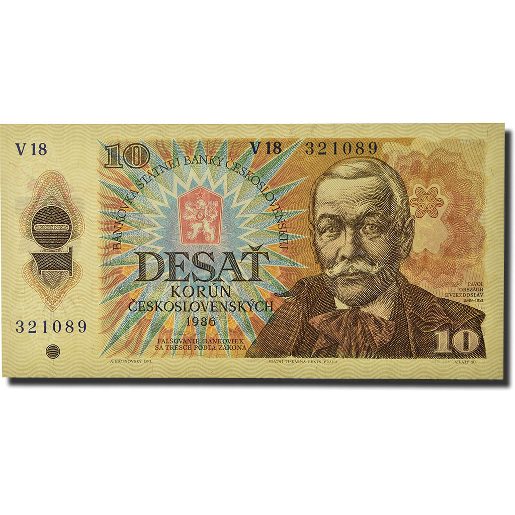 Banknote, Czechoslovakia, 10 Korun, Undated (1986-89), 1986, KM:94, UNC(65-70)