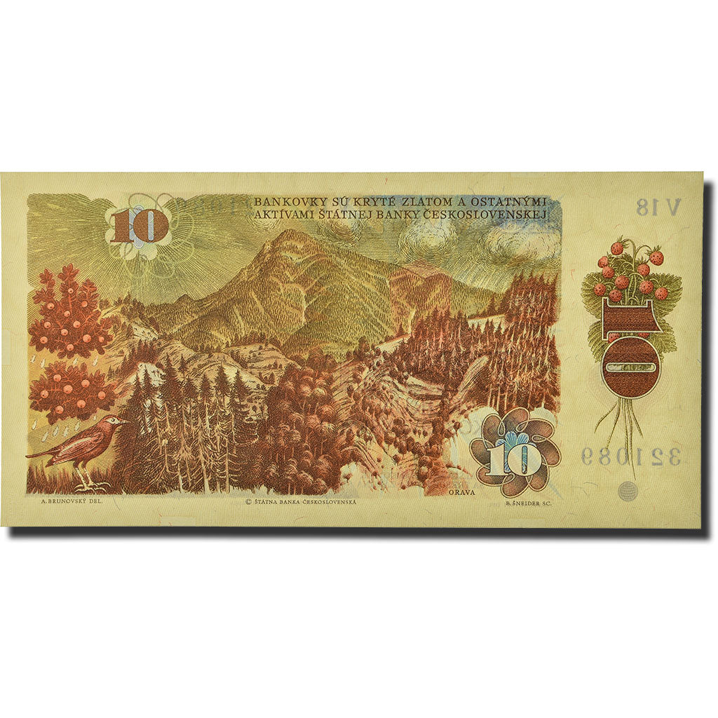 Banknote, Czechoslovakia, 10 Korun, Undated (1986-89), 1986, KM:94, UNC(65-70)