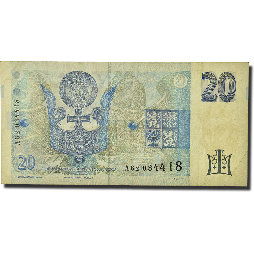 Billet, République Tchèque, 20 Korun, 1994, KM:10a, TTB