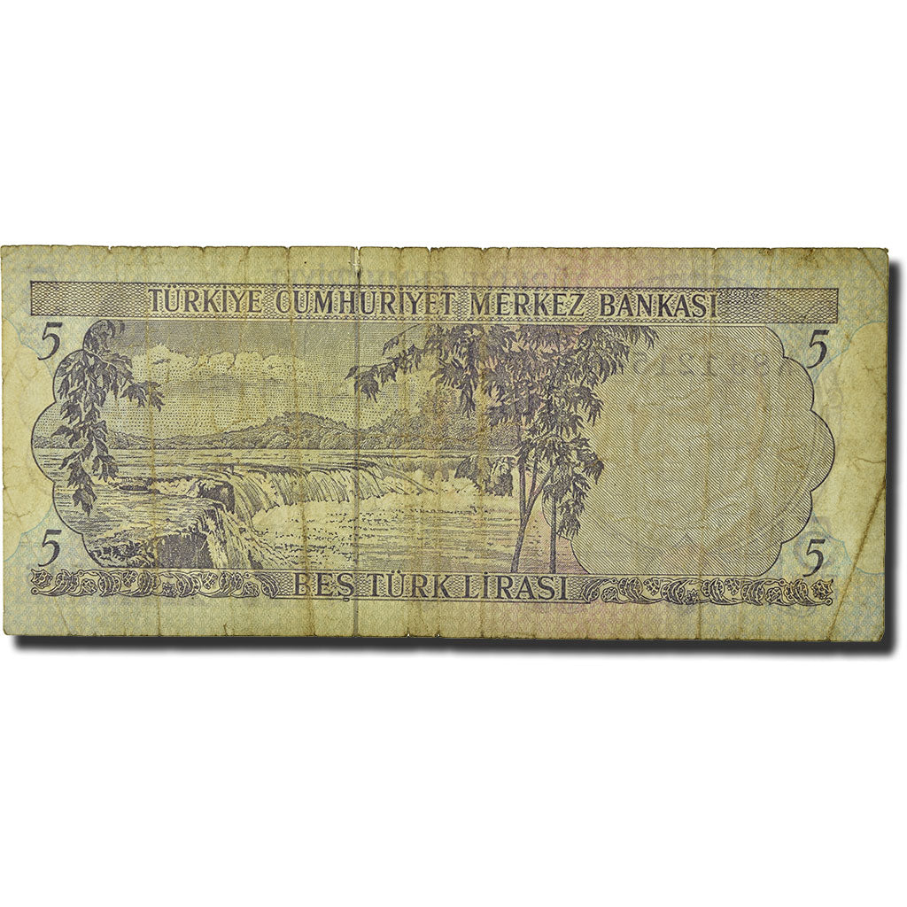 Banconote, Turchia, 5 Lira, L.1970, 1976, KM:185, B