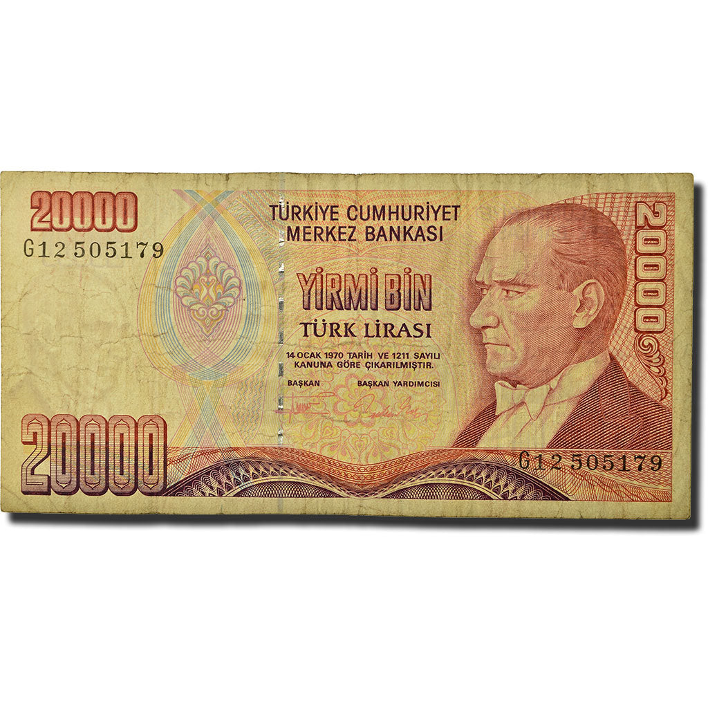 Banconote, Turchia, 20,000 Lira, L.1970, 1988, KM:201, B