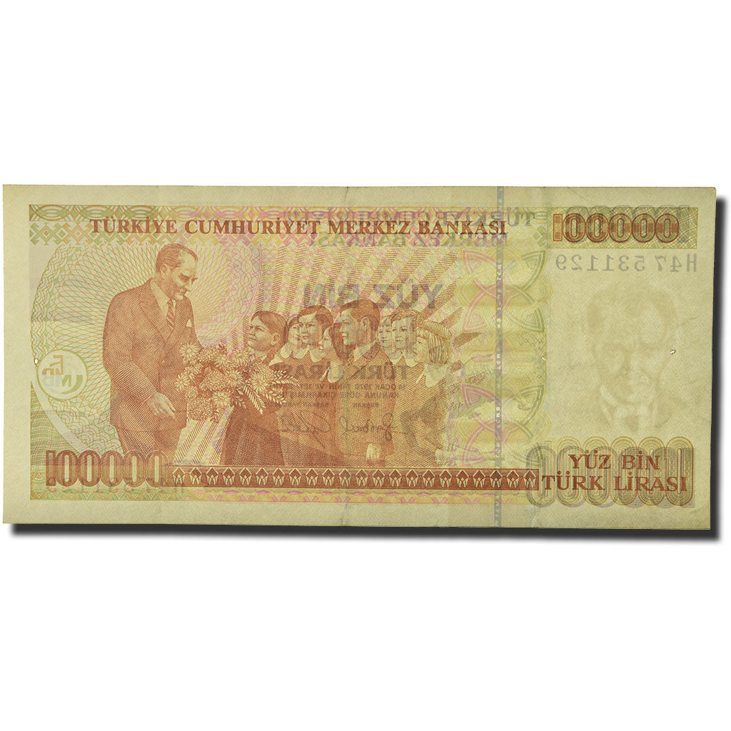 Banknote, Turkey, 100,000 Lira, L.1970, 1997, KM:206, AU(50-53)
