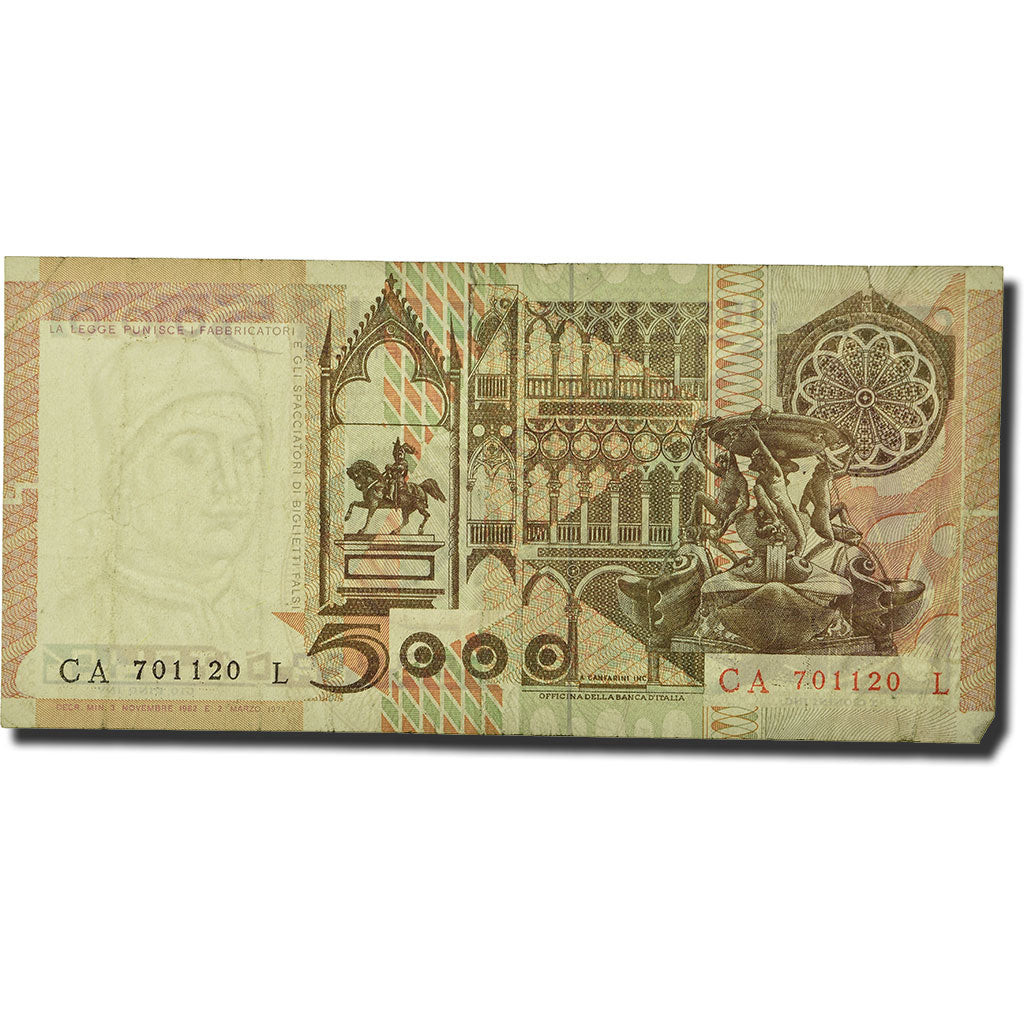 Billet, Italie, 5000 Lire, 1979-1983, 1979-03-09, KM:105a, TB
