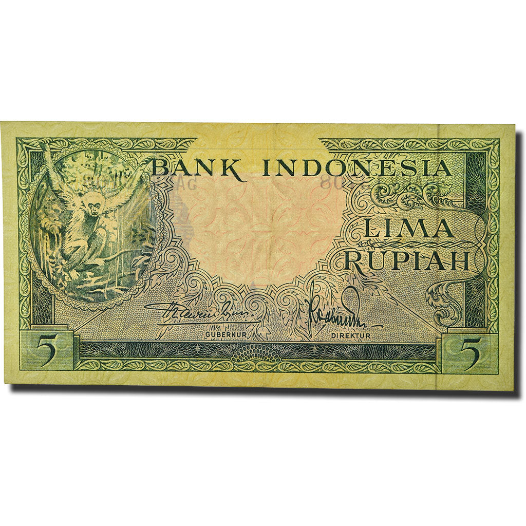 Banknote, Indonesia, 5 Rupiah, 1957, KM:49a, UNC(65-70)