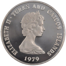 TURKS & CAICOS ISLANDS, 10 Crowns, 1979, KM #45, MS(60-62), Silver, 29.70