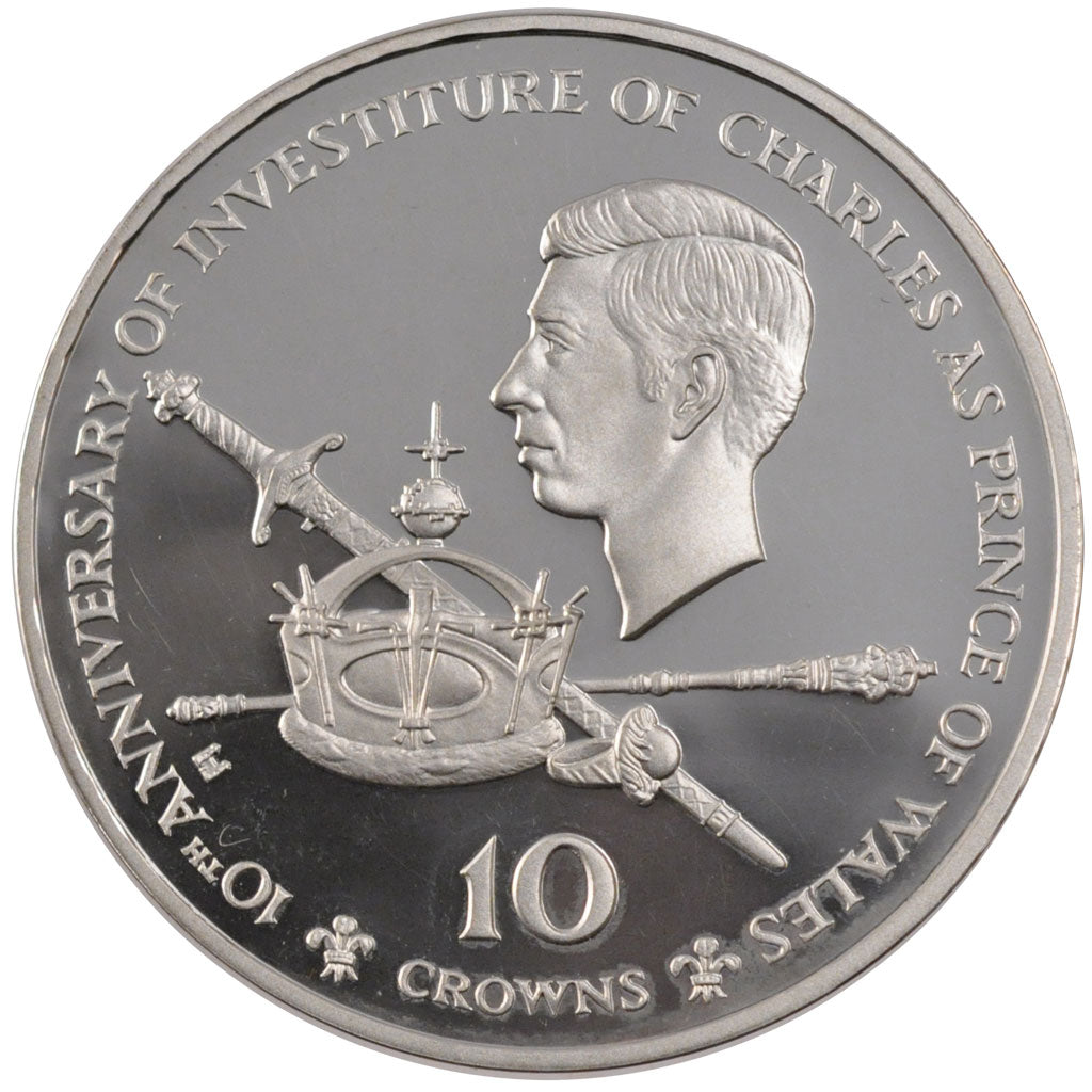 TURKS & CAICOS ISLANDS, 10 Crowns, 1979, KM #45, MS(60-62), Silver, 29.70