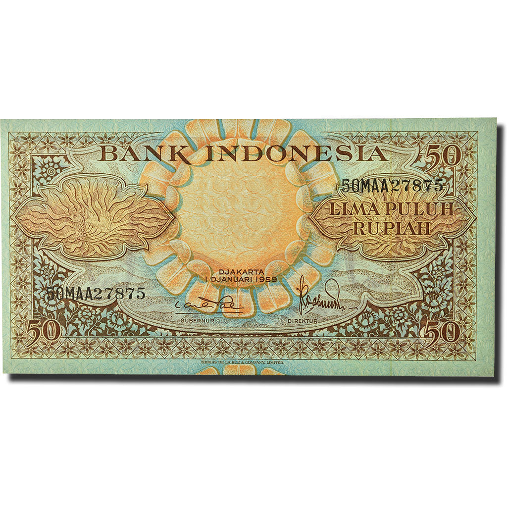 Banknote, Indonesia, 50 Rupiah, 1959, 1959-01-01, KM:68a, UNC(65-70)