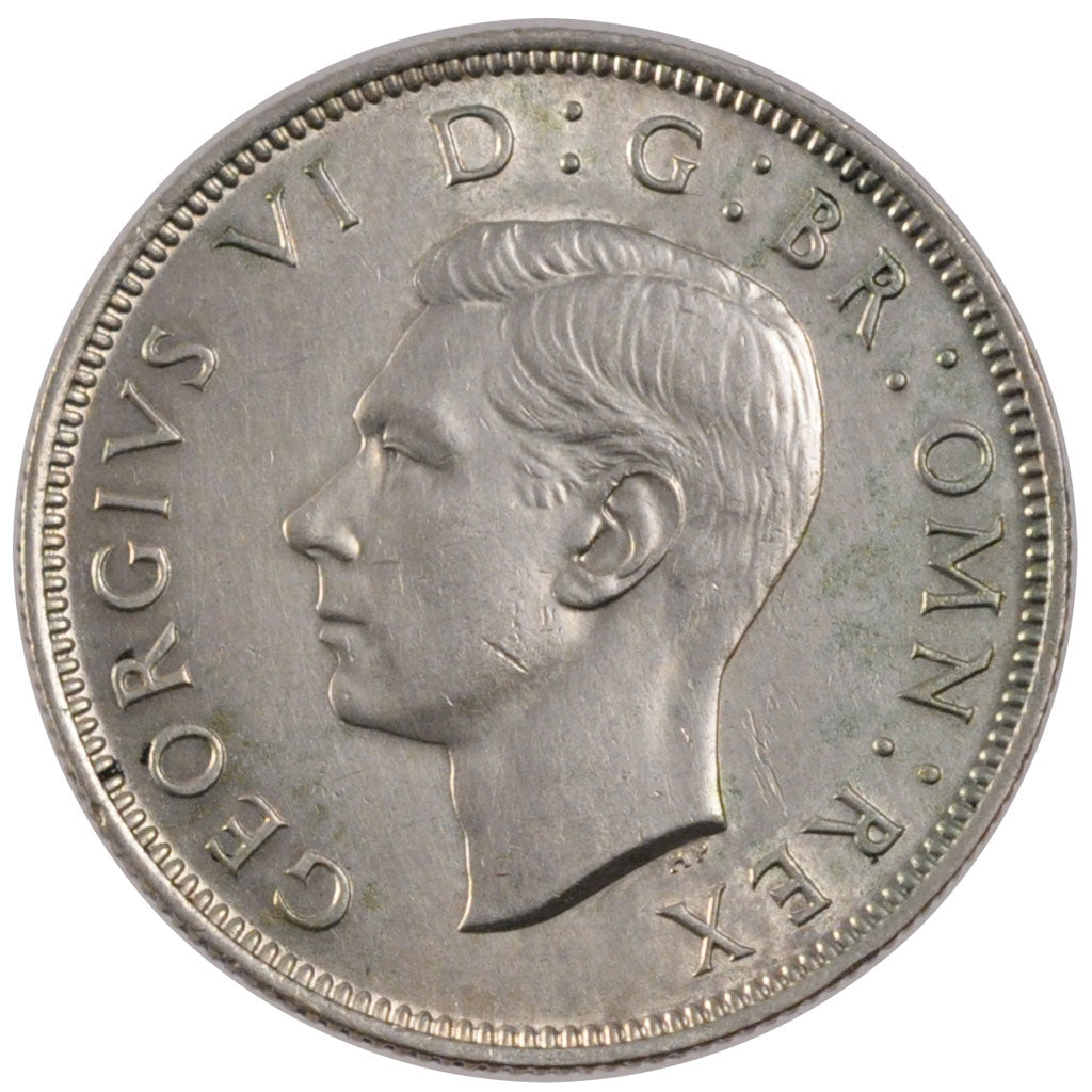 GREAT BRITAIN, Florin, Two Shillings, 1944, KM #855, AU(55-58), Silver, 28.3,...