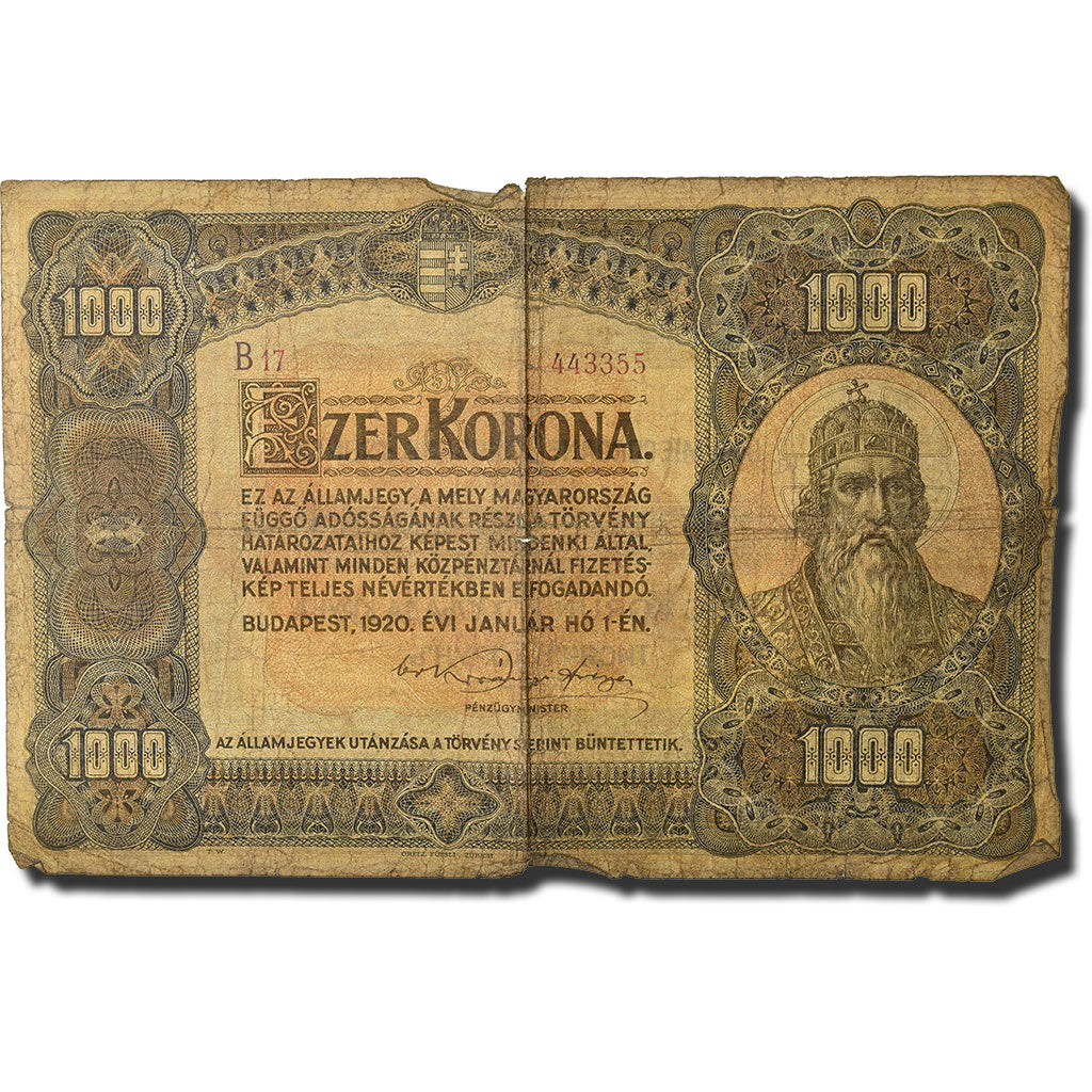 Banknote, Hungary, 1000 Korona, 1920, 1920-01-01, KM:66a, VG(8-10)