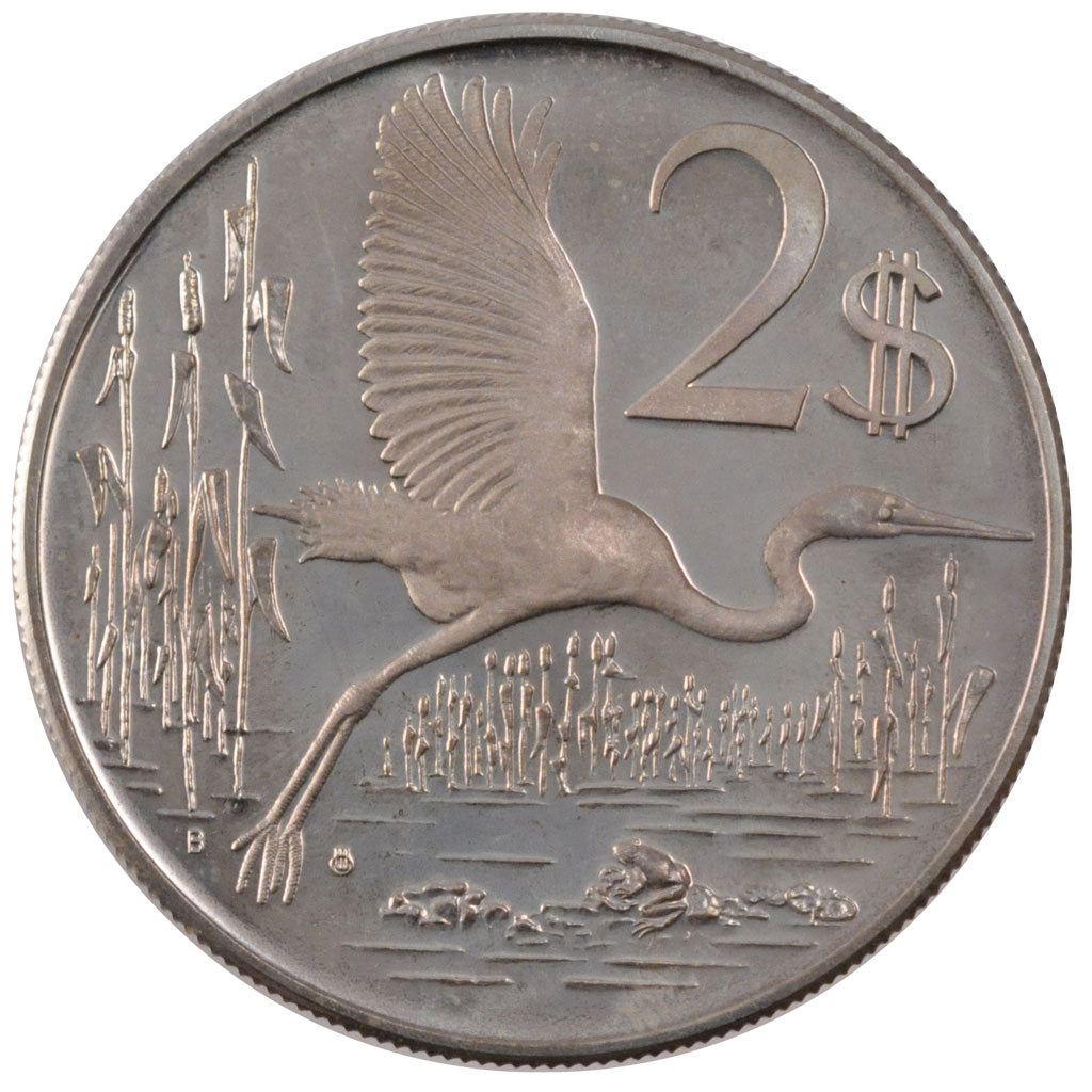 Isole Cayman, Elizabeth II, 2 Dollars, 1976, SPL, Argento, KM:7