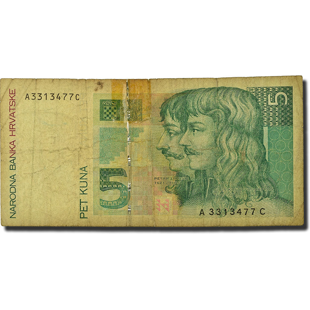Banknote, Croatia, 5 Kuna, 1994, 1993-10-31, KM:28a, VG(8-10)
