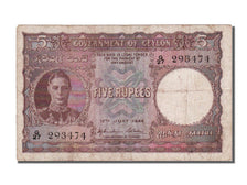 Ceylon, 5 Rupees type Georges VI 