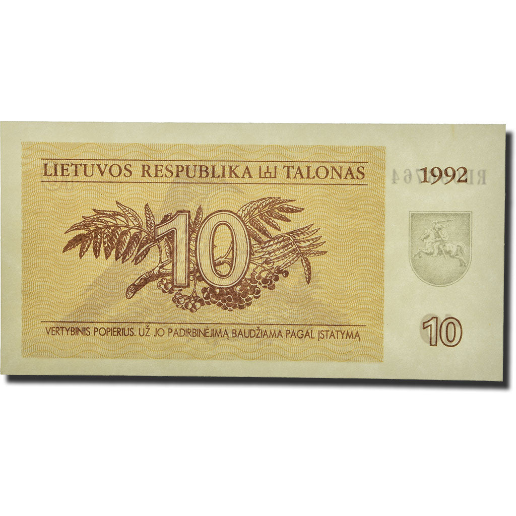 Banknot, Litwa, 10 (Talonas), 1992, KM:40, UNC(65-70)